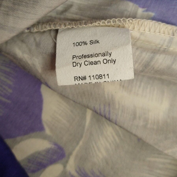 Yoana Baraschi Silk Floral Shift Dress Blue Beige Split V-Neck Pockets Size S - Picture 6 of 13